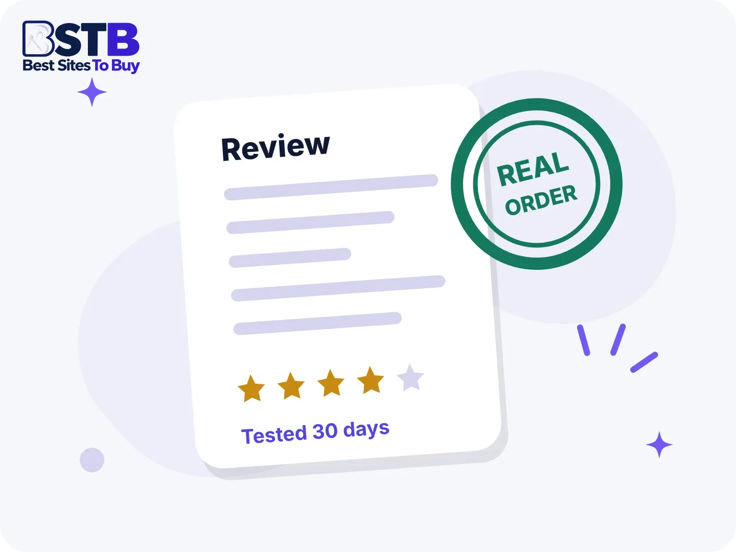 Growth service reviews: a review sheet with a Real Order stamp
