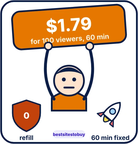 Buy TikTok live views from Viplikes at a glance: refill None stated, 60 min fixed delivery, from $1.79