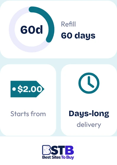 Buy TikTok views from Media Mister at a glance: refill 60 days, days-long delivery, from $2.00
