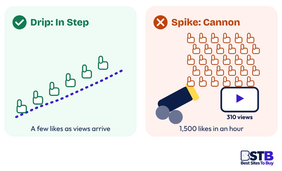 Drip-feed versus spike delivery when you buy YouTube likes