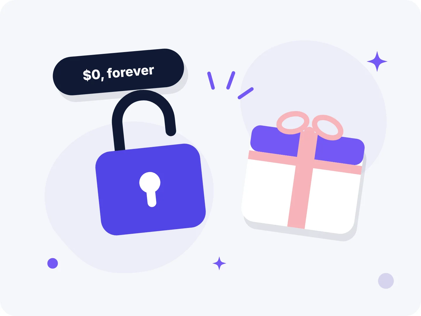 Open padlock and a gift box: BSTB creator tools are free and never ask for a password