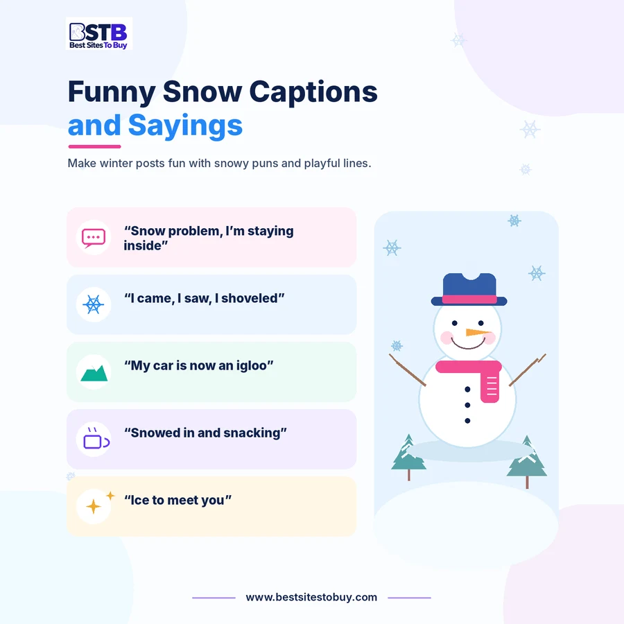 Funny snow captions and sayings