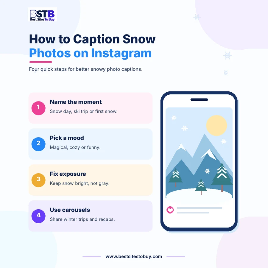 How to caption snow photos on Instagram
