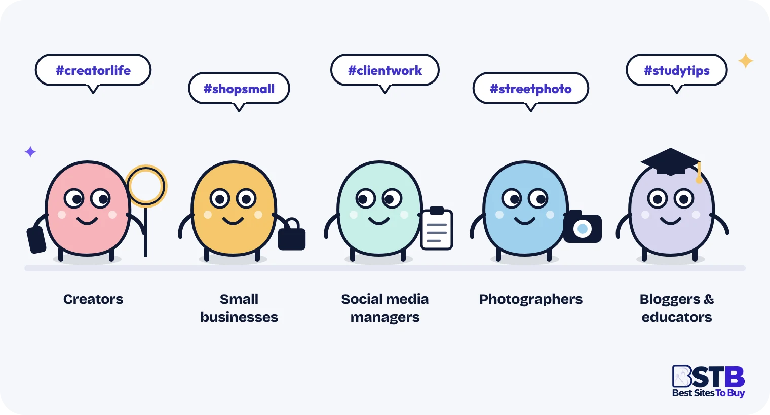 Instagram hashtag generator users: creators, small businesses, social media managers, photographers and educators