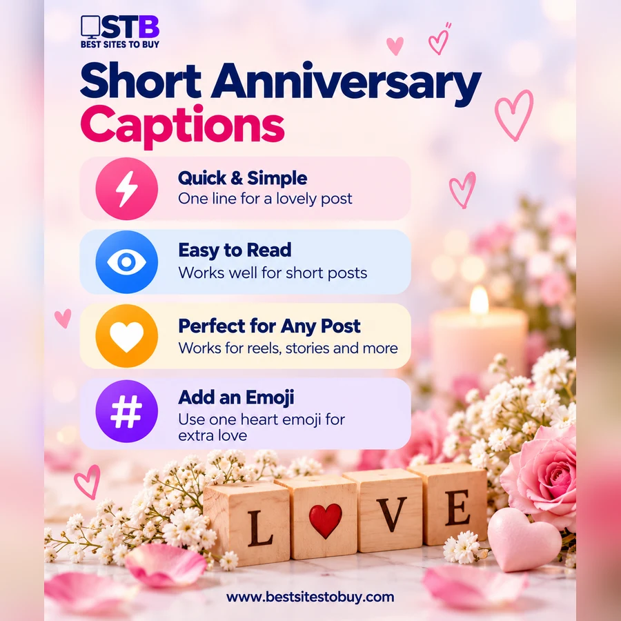 Short anniversary captions
