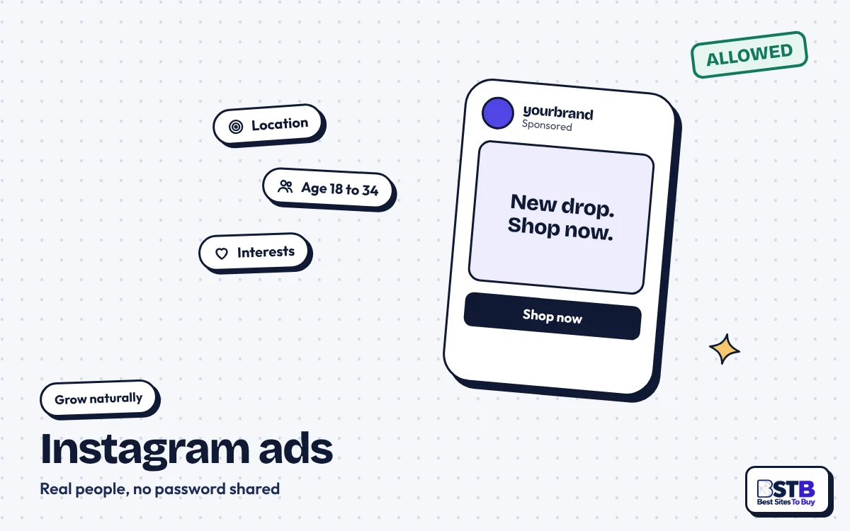 Grow without Social Envy: a sponsored Instagram ad with location, age and interest targeting, stamped Allowed